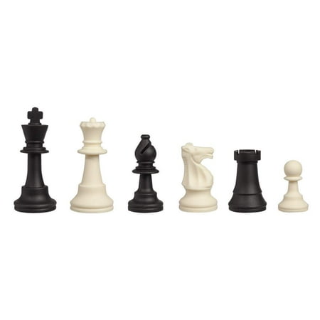 WE Games Silicone Staunton Tournament Chess Pieces - Black & Cream
