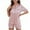 Pink, variant on fheaev Two Piece Pajama Set For Women Loose Shorts Set Short Sleeve Silk Satin Pajamas Sleepwear Button Down Pjs Set Soft Short Pajama For Women Causal Home Wear