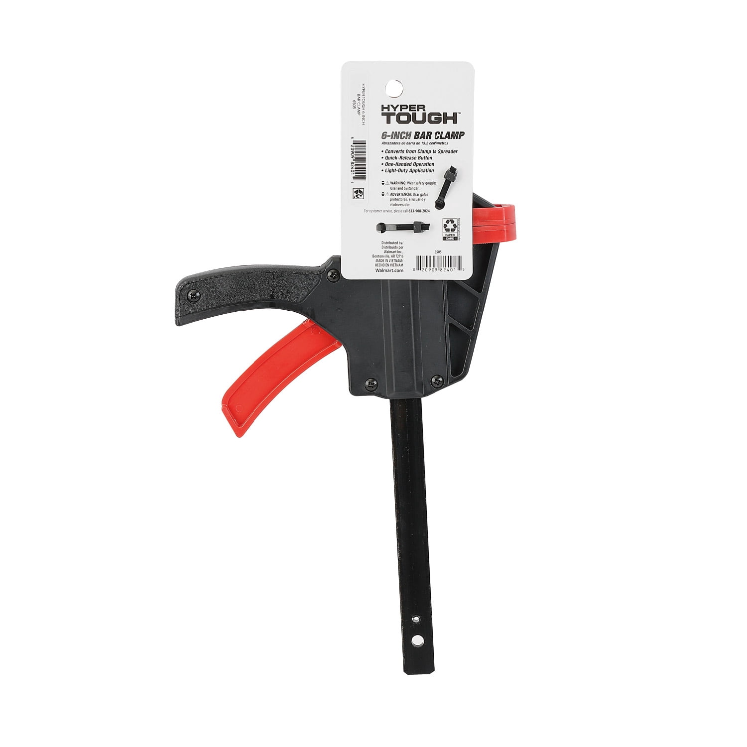 Hyper Tough 6-inch Trigger Ratcheting Bar Clamp and Spreader, Nylon