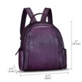 thumbnail image 2 of Genuine Leather Backpack Purses for Women Vintage Knapsack Rucksack Bag Daypacks, 2 of 7