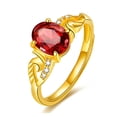 thumbnail image 3 of Small And Exquisite Gold Plated Ring Garnet Ring Open ​​ring Garnet Ring, 3 of 8