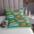 thumbnail image 3 of Erosebridal House Street Coverlet Set King, Traffic Lines Bedding Set, Cartoon Map Decor 3 Pieces, 3 of 5