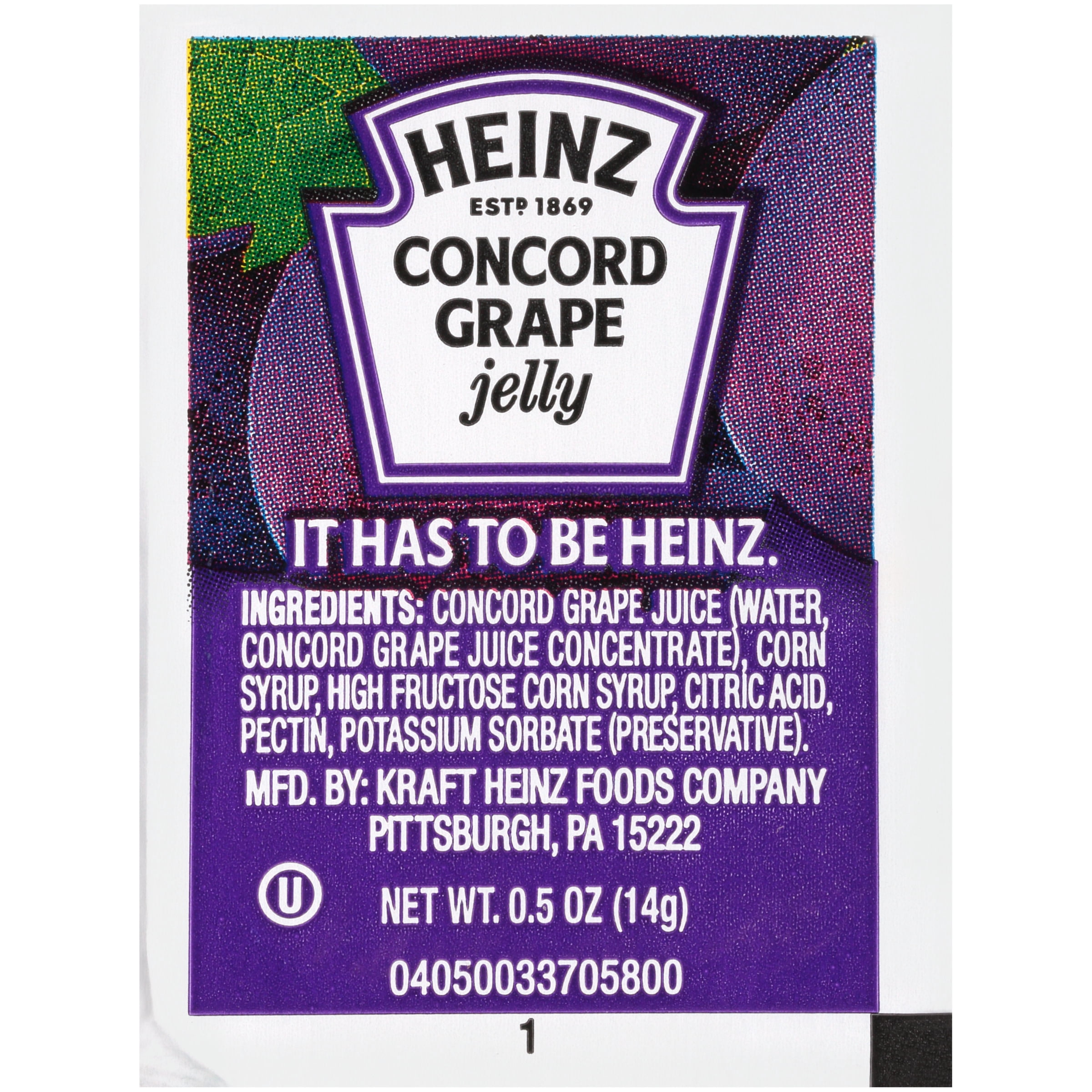 Heinz Grape Jelly Single Serve 0.5 oz. Cups, 200 per Case