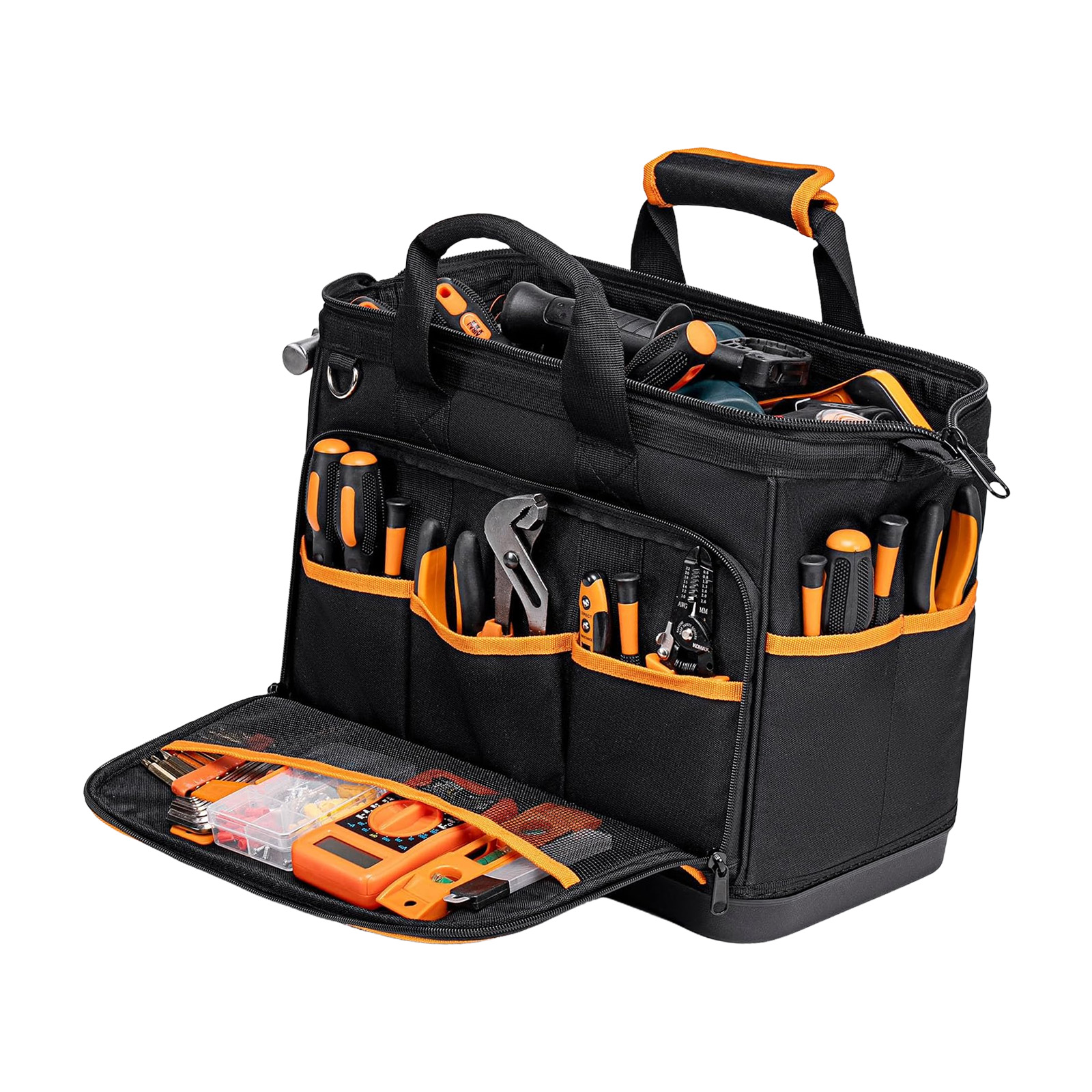 17inch Wide Mouth Tool Bag Large Capacity Tool Bags for Men Portable Home Organization Storage Handbag for Screwdriver