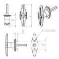 thumbnail image 2 of Gordon Glass Co. Bauer Matching Set Locking T-Handle | Complete Kit | Keyed with Key J327, 2 of 4