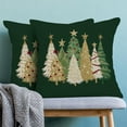 thumbnail image 2 of Christmas Pillow Covers 18x18 Inch Set of 2 Sage Green Cream Christmas Trees Throw Pillowscase,Red Golden Star Holiday Outdoor Decorative Farmhouse Winter Decor Cushion Covers for Home Sofa Bed, 2 of 7