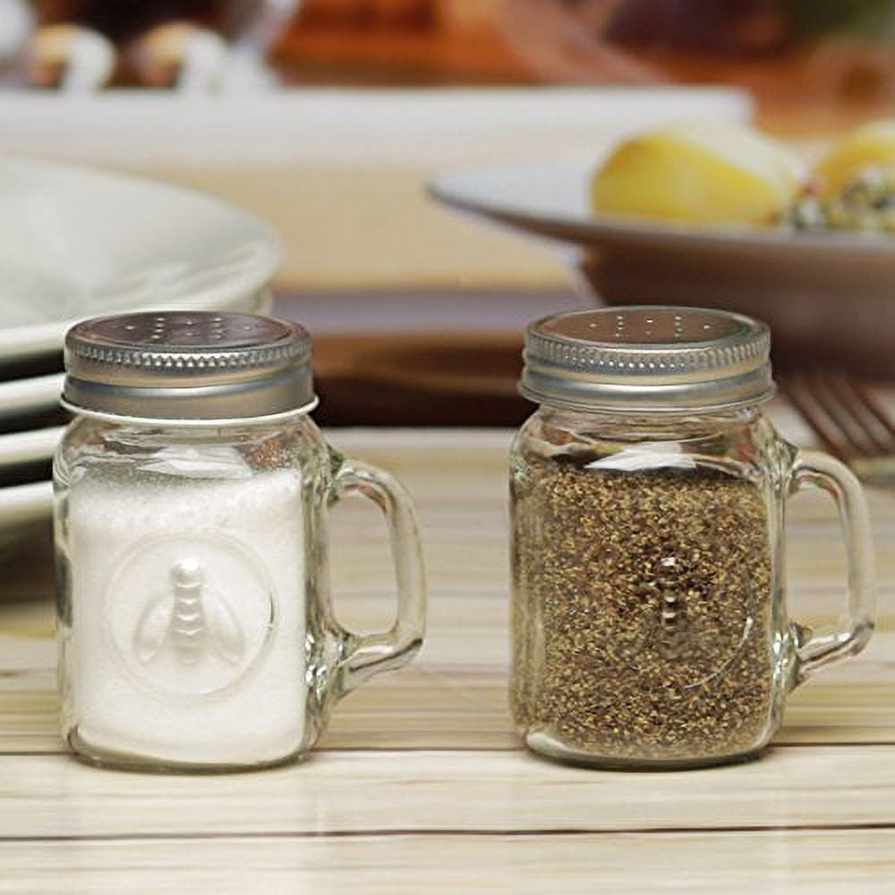 Circleware 68252 Cafe Contempo Elegant Glass Salt and Pepper Shakers Dispenser