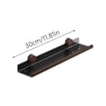 thumbnail image 2 of Walnut Suction Cup Holder, No Drill Wall Mounted Storage Rack for Bathroom Kitchen, Detachable Over Sink Shelf for Vanity Faucet Area, Shower Caddy Organizer for Tile Glass, 2 of 5