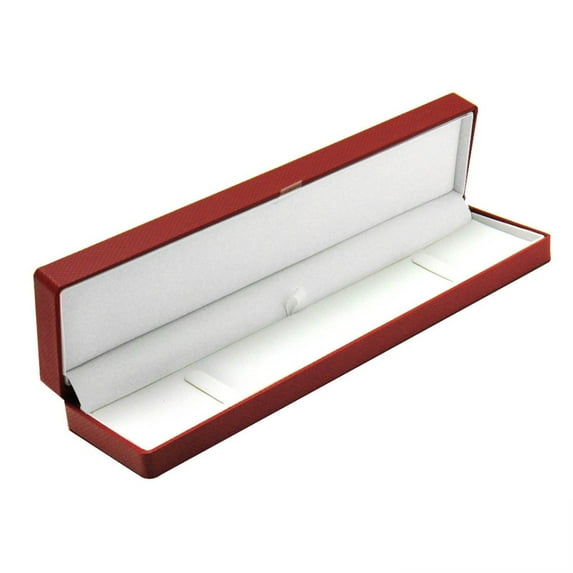 New Novel Box Premium Red Textured Leatherette Jewelry Bracelet Box