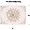 thumbnail image 5 of Bohemian Tapestry Wall Hanging, Beige White Floral Tapestry with Medallion Print Bedroom Boho Home Decor, WhiteSimple, Large 60×80 inches, 5 of 5
