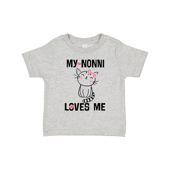 Inktastic Nonni Loves Me Granddaughter Kitty Cat Girls Toddler T-Shirt