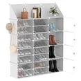 thumbnail image 1 of Zapatero Modular con Cubierta, 12 Niveles, Organizador de Zapatos o Sneakers, Incluye Manijas, Ganchos, Cierre tipo Click, 4 Niveles de Almacenamiento, Mueble Organizador, Estante Zapatera, 1 of 9