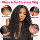 thumbnail image 4 of Peluca RUI MEI SI Wear and Go, sin pegamento, onda profunda, 66 cm, cabello humano, 4 of 5