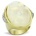 thumbnail image 1 of Alamode VL108-5 Women IP Gold Stainless Steel Ring with Synthetic in Clear - Size 5, 1 of 1