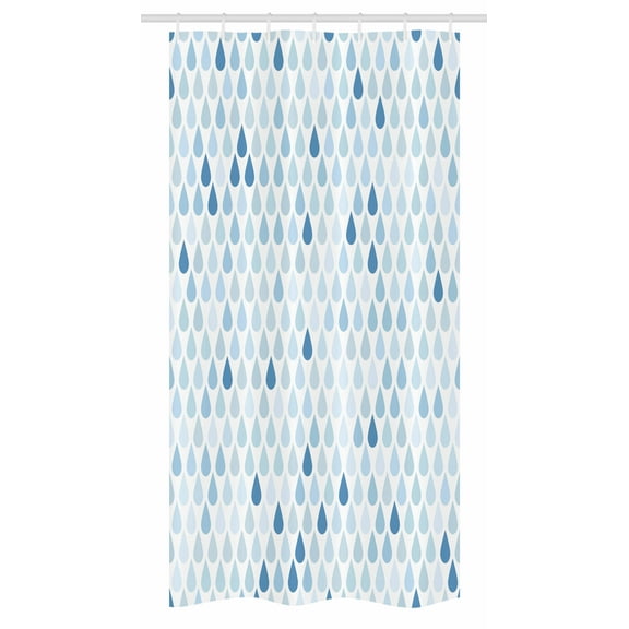 Blue and White Stall Shower Curtain, Minimalist Rain Drops Motive inTones Tears of Earth Air Gravity Image Art, Fabric Bathroom Set with Hooks, 36W X 72L Inches Long, Pale Blue, by Ambesonne