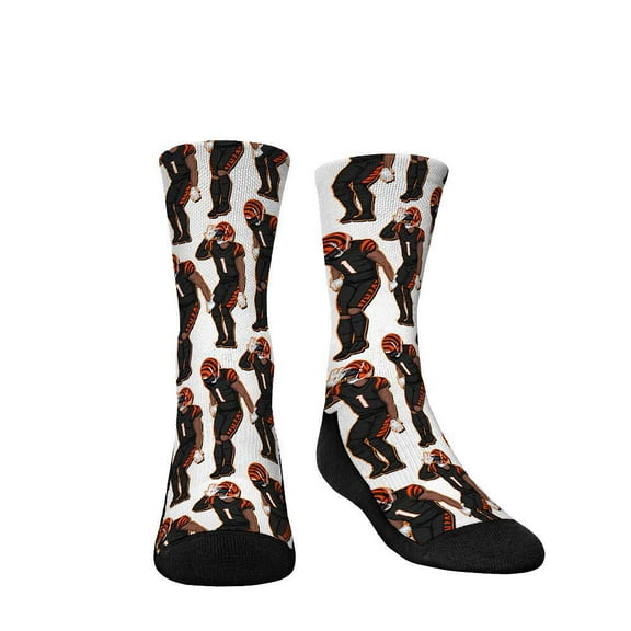 Youth Rock Em Socks Ja'Marr Chase Cincinnati Bengals Player Celebration Crew Socks