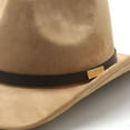 thumbnail image 2 of TELOLY Cowboy Hats for Women,Ethnic Style Rolled Brim Design Cowboy Hat Men,Vintage Equestrian Style Cowgirl Hat,Camel, 2 of 5