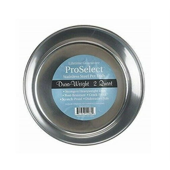 Dog Dishes Dura Weight Heavy Duty Stainless Steel Durable Extra Strong Pet Bowls (64oz / 2 qt)