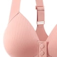 thumbnail image 5 of CFLVAEK Womens Front Closure Bras Wireless Full Coverage Everyday Bra Comfortable Wide Adjustable Straps Push Up Bralettes Pink 42, 5 of 5