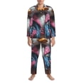 thumbnail image 3 of Naloa Lady Duck Men’s Pajamas Set - Long Sleeve Button Down Sleep Shirt and Pajama Bottoms Sleepwear Set-Small, 3 of 7