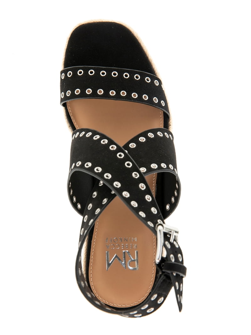 ＊MIEMaMa＊ RM Rebecca Minkoff Women's Gemma Studded Ankle Strap Wedge Sandal