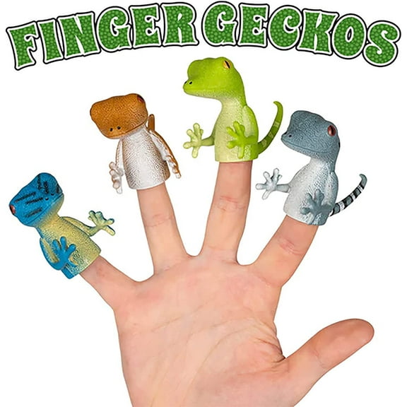 FINGER GECKOS 4 Piece Finger Puppet Set - Archie McPhee