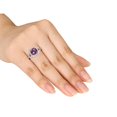 thumbnail image 3 of Créé Alexandrite 3.0 Carat (CTW) et Diamond Halo Bague 10K Gold Blanc, 3 of 4