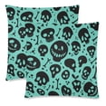 thumbnail image 2 of MKHERT Monsters And Skulls Green Throw Pillowcase Pillow Cover Cushion Couver 18x18 inch, Set of 2, 2 of 3