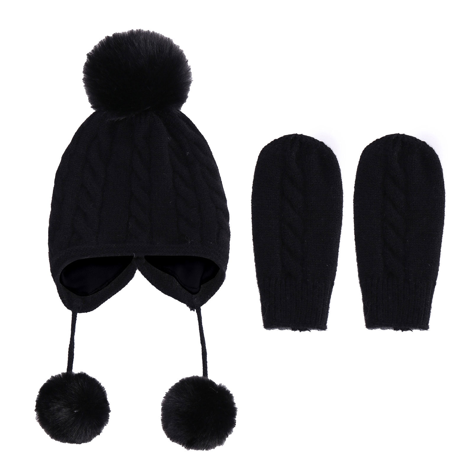 CHAOMA Winter Hats and Gloves for Toddlers Kids Ear Flap Warm Hats Cute