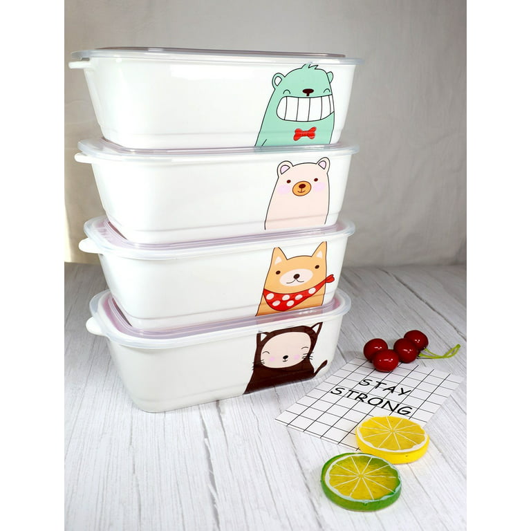 Microwavable Ceramic Bento Box With Seal Rectangular Shape With Dividers