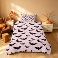 thumbnail image 2 of Homewish Bat Silhouette Twin Duvet Cover for Girls, Happy Halloween Print Twin Bedding, Pink Black, Pink Reversible 2-Piece, 1 Duvet Cover and 1 Pillowcase, 2 of 5