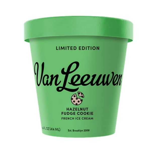Van Leeuwen Hazelnut Fudge Cookie Flavored French Ice Cream Pint 14 oz