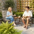 thumbnail image 2 of Outsunny Outdoor Folding Chairs Set of 2, Padded Camping Chairs, Khaki, 2 of 10