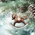 thumbnail image 4 of HomeDM 6Pcs Christmas Rocking Horse Plastic Ornaments Hanging Pendant for Christmas Tree Decorations Keepsake Gifts for Women Men Holiday Party Decor Coffee 3.15"x2.36", 4 of 7