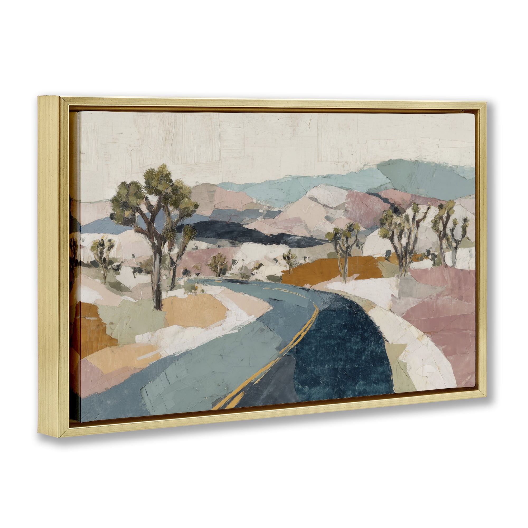 Stupell Industries Desert Highway Through Joshua Trees Gold Framed Floater Canvas Wall Art, design by Chromatic Storm Studio