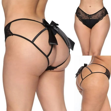 

YDKZYMD Women G-String Sexy Bow Sensuality Buttocks Underwear Valentines day Floral Lace Low Waist Thongs Panties