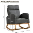 thumbnail image 6 of Rocking Chair Nursery Glider Chair, Upholstered Rocking Chair for Nursery with Rubber Wood Legs, Comfy High Backrest, Side Pockets, Armchair for Living Room, Bedroom, 6 of 9