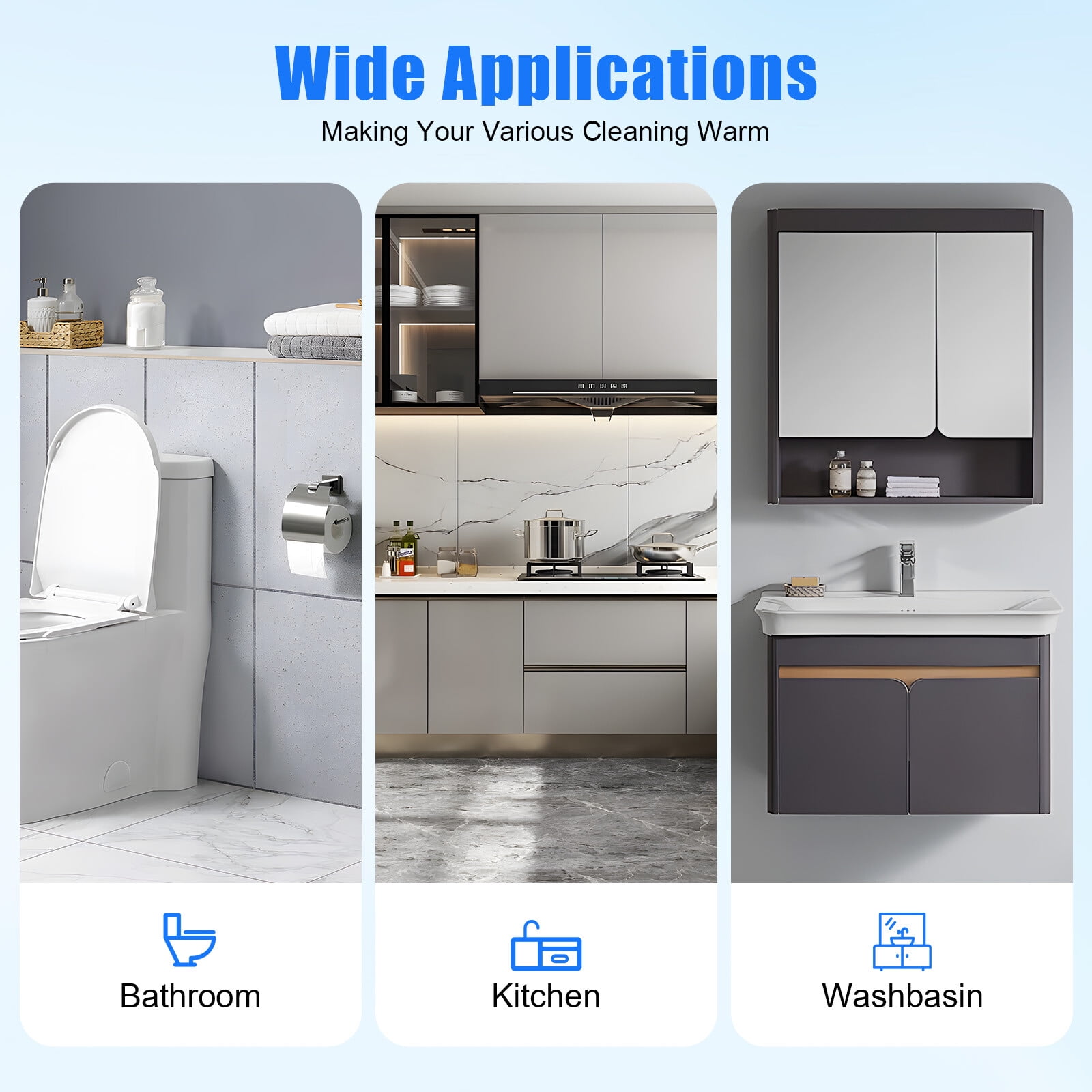 1500W 8L Electric Instant Hot Water Heater Tank On Demand Bathroom Shower Sink Mini Water Heater for RV Kitchen Bathroom