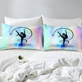 thumbnail image 4 of Gymnastics Comforter Cover For Girls, Gymnastics Lover Duvet Cover Queen Size Gymnast Gifts For Girls Women, Rainbow Gradient Bedding Set Ombre Galaxy Pastel Quilt Cover With 2 Pillow Cases, Zipper, 4 of 5