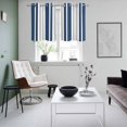 thumbnail image 4 of Navy Blue Grey Stripe Kitchen Curtains Small Short 39 Inch Length, Farmhouse Minimalist Striped Grommet Top Bedroom Living Room Curtains, Light Filtering Cafe Curtain Drapes 2 Panels Set 55''x39'', 4 of 9