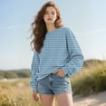 thumbnail image 2 of Weikingp Womens Pullover Sweatshirt Cute Sweatshirts for Women Sweatshirt Women Winter Clothing for Women Pullover Sweaters for Women Blue 2XL, 2 of 7