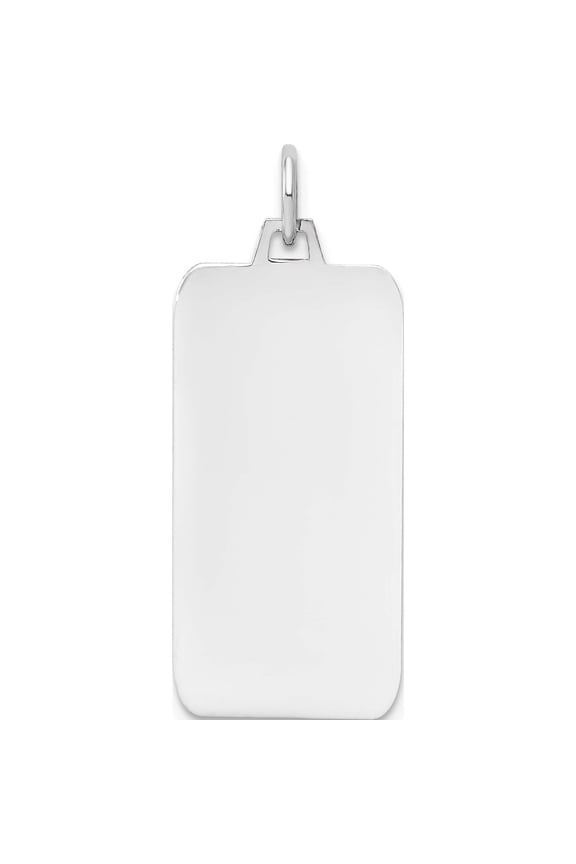 14K White Gold Plain .011 Gauge Rectangular Engravable Charm (32 X 13) Made In United States xwm97/11