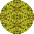 thumbnail image 1 of Ahgly Company Machine Washable Indoor Round Transitional Olive Green Area Rugs, 4' Round, 1 of 7