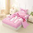 thumbnail image 2 of Erosebridal Cute Pink Bowknot Kids Twin Sheet Sets,Initial Alphabet M Bedding For Bowtie Girls 3-Piece, 2 of 6