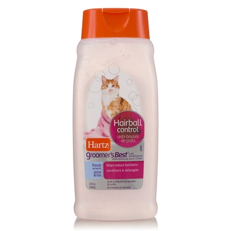 Hartz Groomer's Best Extra Gentle Hairball Control Fresh Scent Cat Shampoo, 15 fl