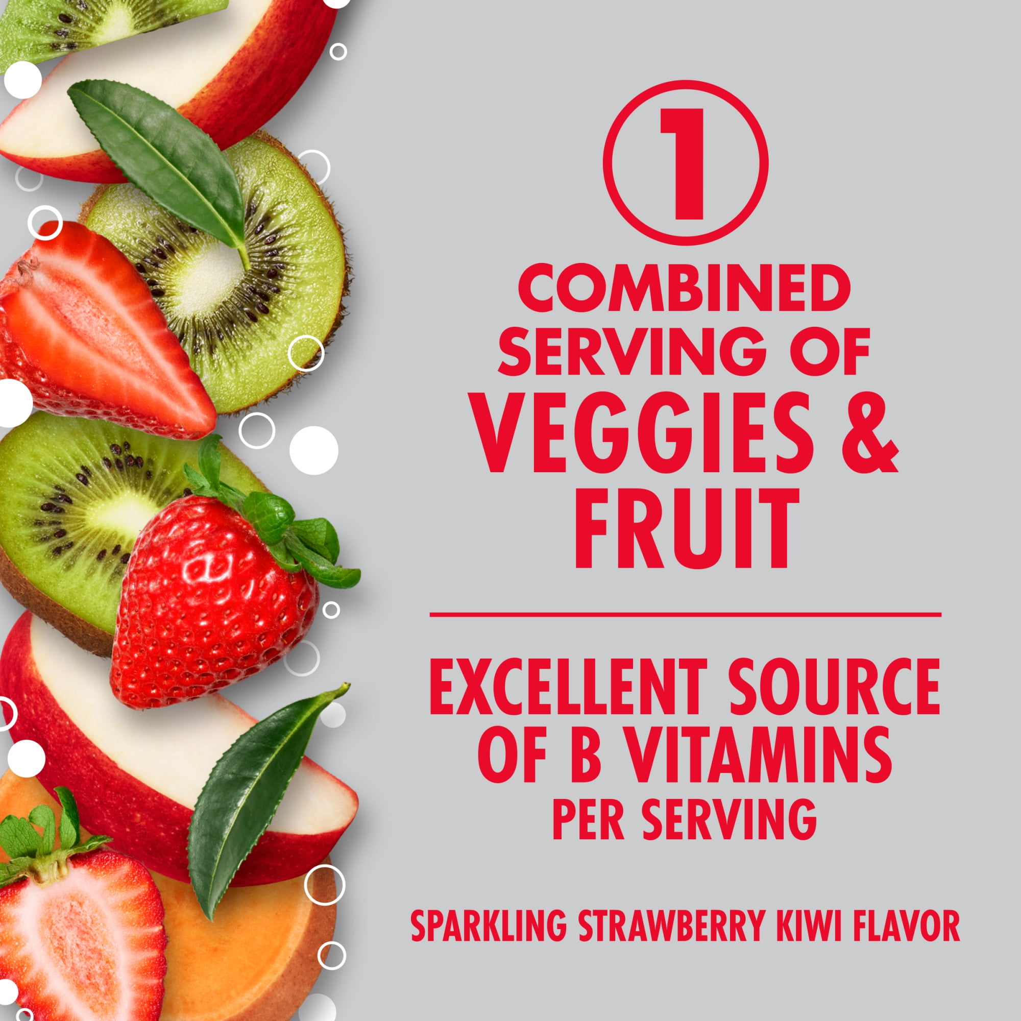 V8 +Energy Sparkling Strawberry Kiwi Juice Energy Drink, 11.5 fl oz Can, 4 Count