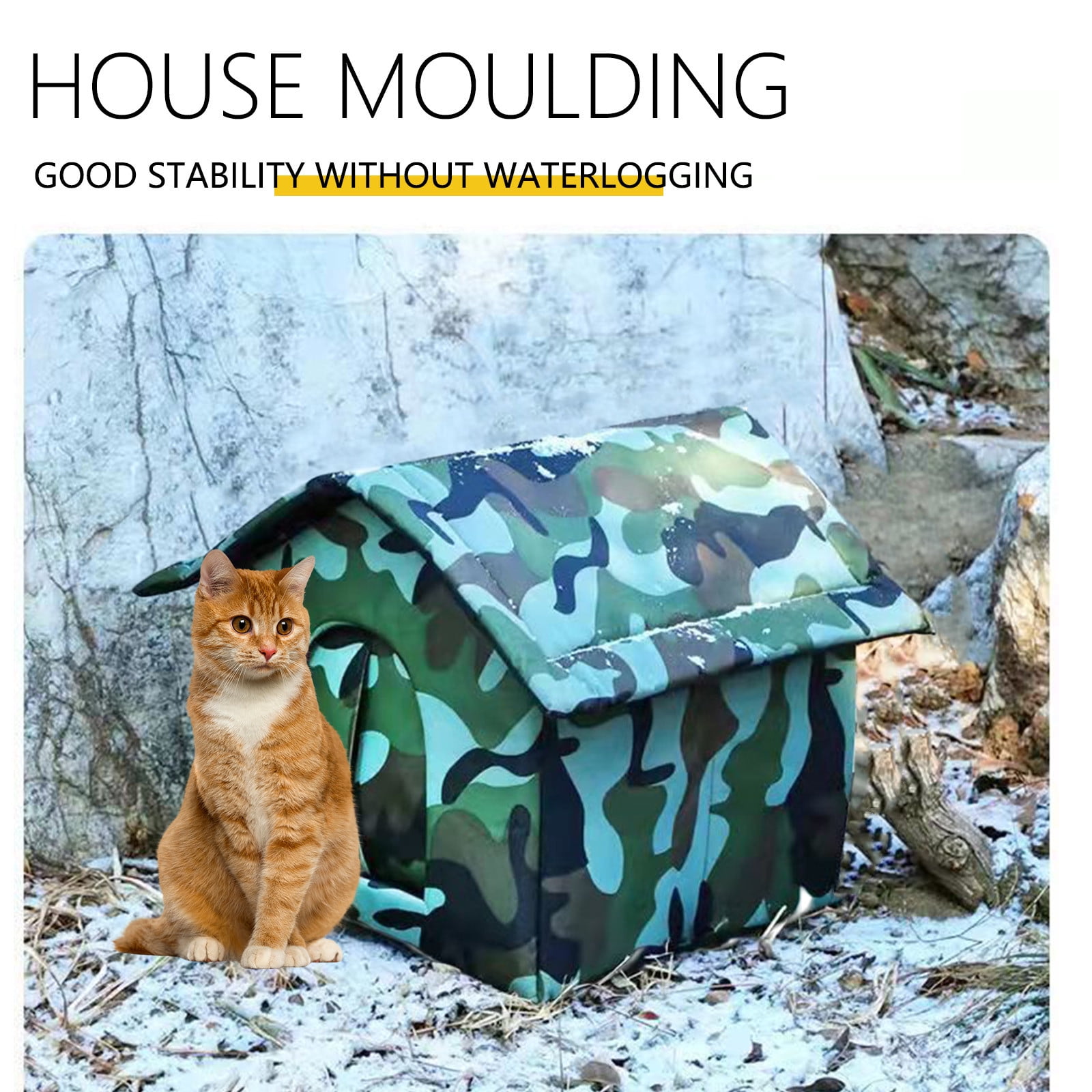 YATLTE Cat Houses for Outdoor Cats, with Waterproof Canvas Roof, Thickened Cold-Proof Nest Kitty Shelter, Cat Dog Tent Cabin for Small Pet Indoor Outdo, Stray Cats Shelter