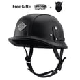 thumbnail image 2 of Casco de moto Harley de cuero Pilot Retro Medio casco, 2 of 2