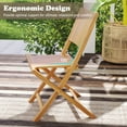 thumbnail image 6 of Costway 2 PCS Folding Patio Chairs with Inclined Backrest Teak Wood Outdoor Dining Chairs, 6 of 9