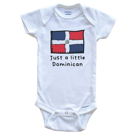 

Just A Little Dominican Funny Cute Dominican Republic Flag Baby Bodysuit